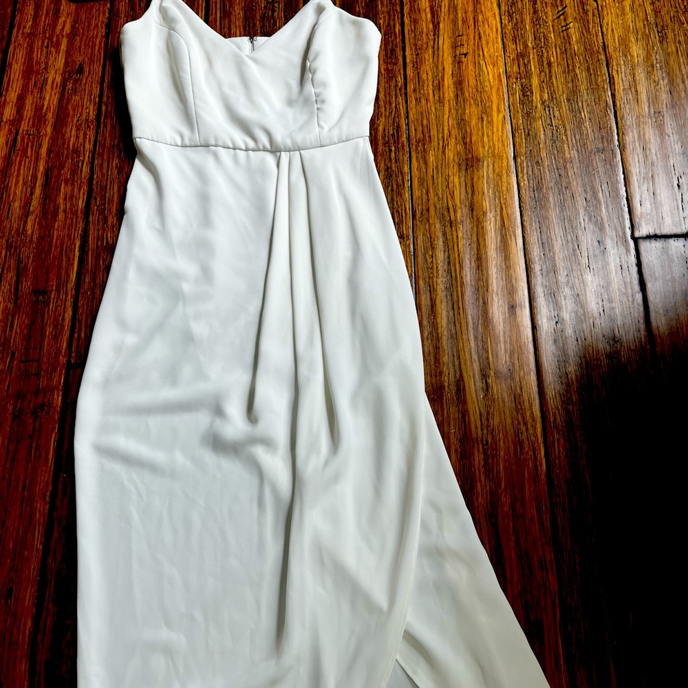 White Lulu’s High-Low Midi Wrap Dress
